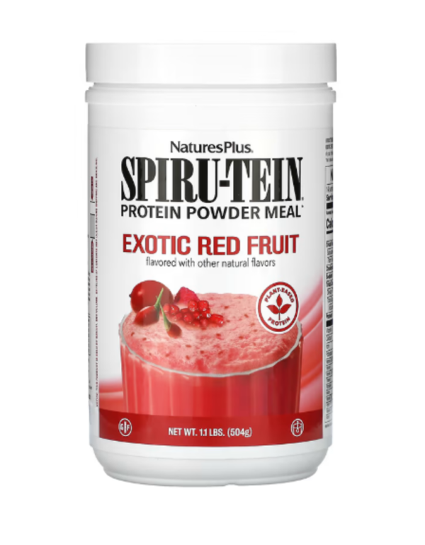 NaturesPlus, Spiru-Tein, Protein Powder Meal, Exotic Red Fruit, 1.1 lbs (504 g)