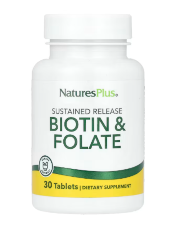 NaturesPlus, Sustained Release Biotin & Folate, 30 Tablets
