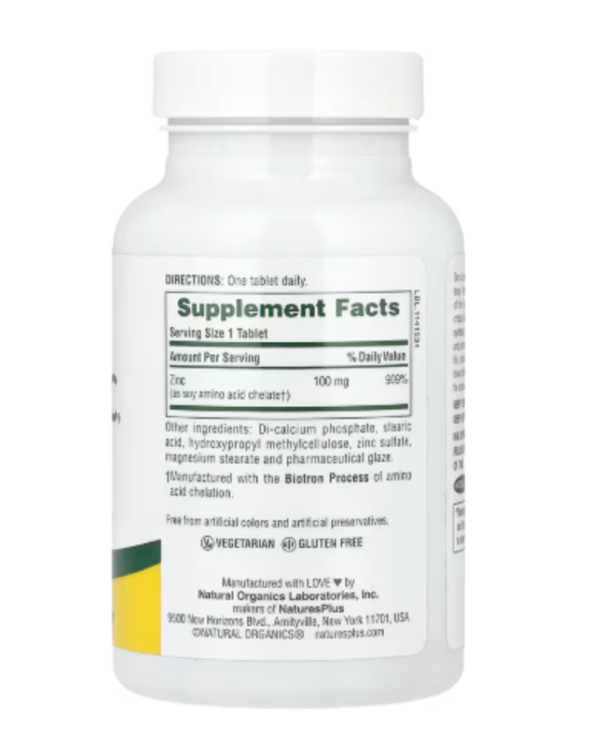NaturesPlus, Sustained Release Mega Zinc®, 100 mg, 90 Tablets