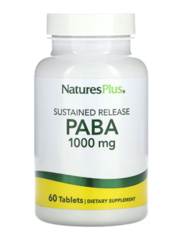 NaturesPlus, Sustained Release PABA, 1,000 mg, 60 Tablets