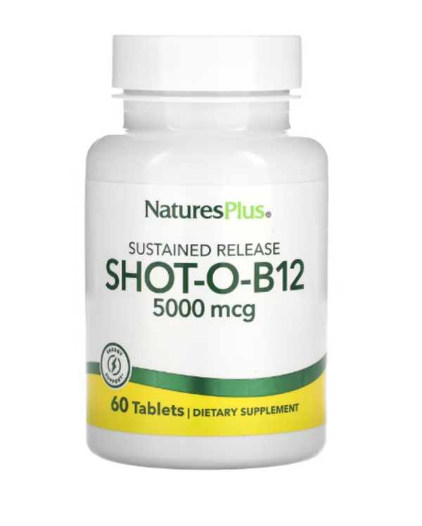NaturesPlus, Sustained Release Shot-O-B12, 5,000 mcg, 60 Tablets