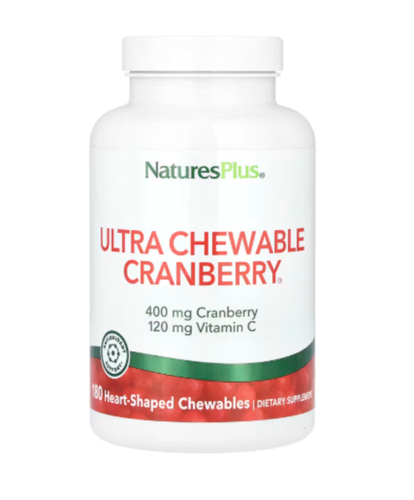 NaturesPlus, Ultra Chewable Cranberry®, 180 Heart-Shaped Chewables