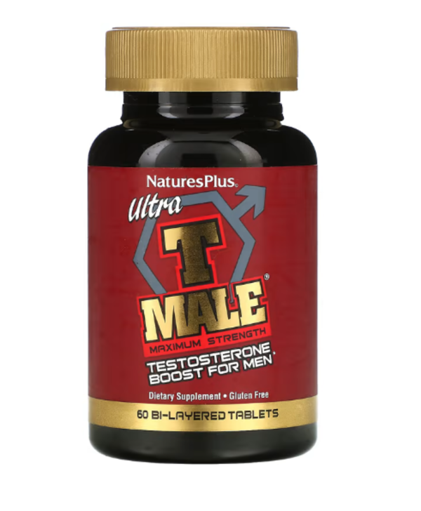 NaturesPlus, Ultra T-Male, Testosterone Boost for Men, Maximum Strength, 60 Bi-Layered Tablets