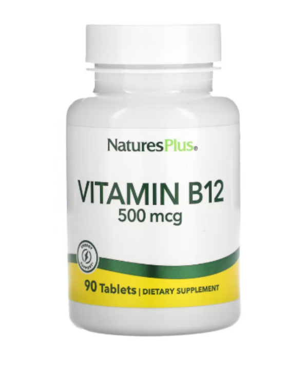NaturesPlus, Vitamin B-12, 500 mcg, 90 Tablets