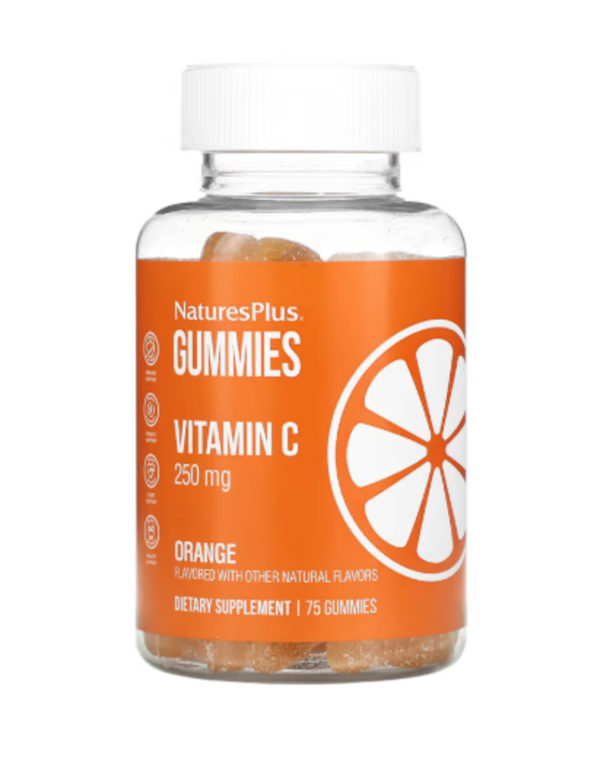 NaturesPlus, Vitamin C Gummies, Orange, 250 mg, 75 Gummies (125 mg per Gummy)
