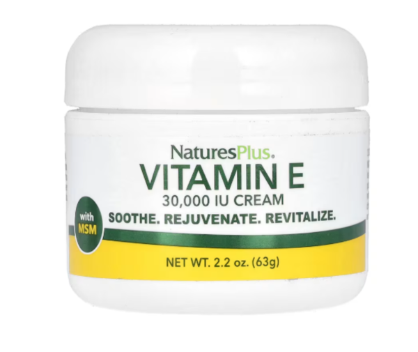 NaturesPlus, Vitamin E Cream With MSM, 30,000 IU, 2.2 oz (63 g)