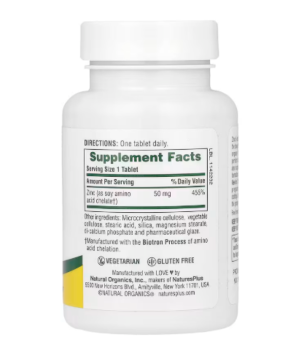 NaturesPlus, Zinc, 50 mg, 90 Tablets