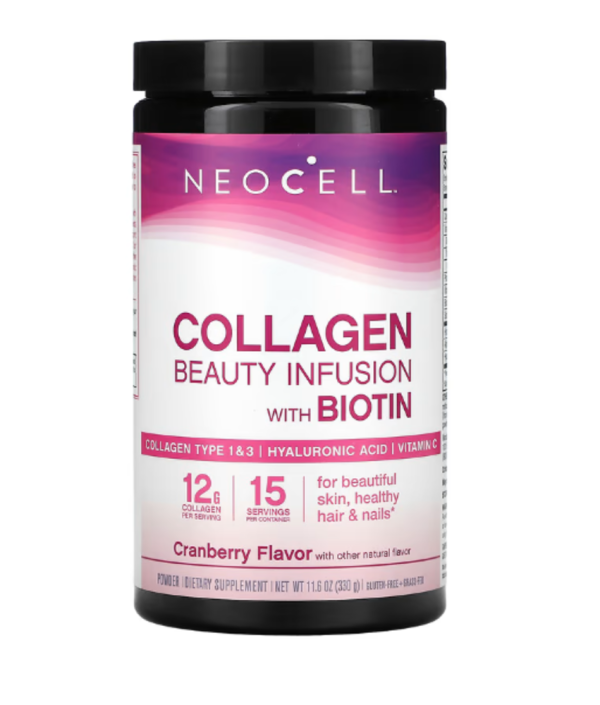 NeoCell, Collagen Beauty Infusion with Biotin Drink Mix, Cranberry, 11.6 oz (330 g)