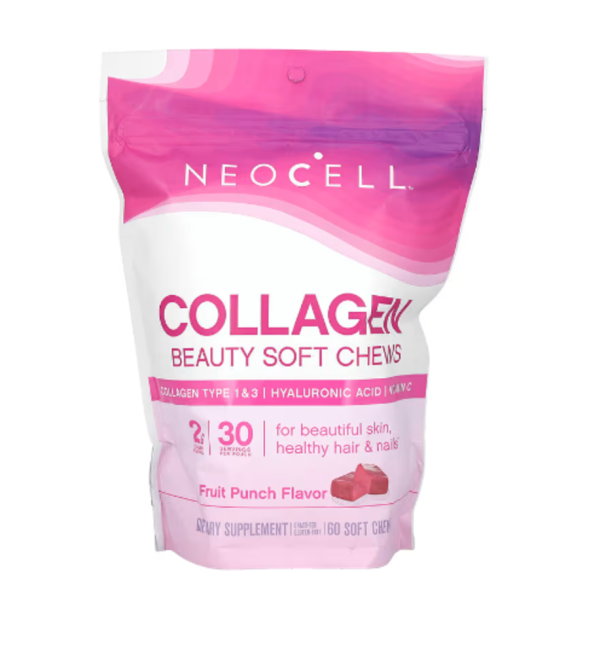 NeoCell, Collagen Beauty Soft Chews, Fruit Punch, 2 g, 60 Soft Chews (1 g per Chew)