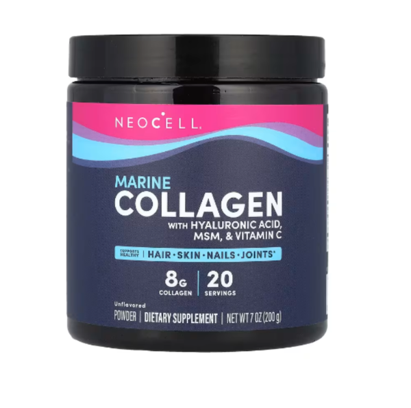 NeoCell, Marine Collagen Powder With Hyaluronic Acid, MSM, & Vitamin C, Unflavored, 7 oz (200 g)