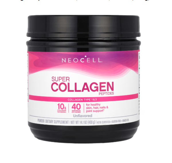 NeoCell, Super Collagen Peptides Powder, Unflavored, 14.1 oz (400 g)