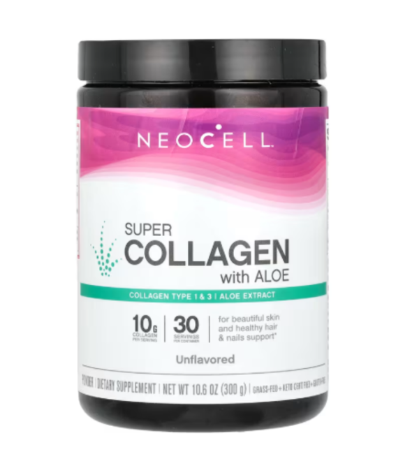 NeoCell, Super Collagen with Aloe, Unflavored, 10.6 oz (300 g)