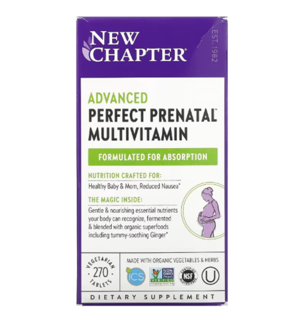 New Chapter, Advanced Perfect Prenatal Multivitamin, 270 Vegetarian Tablets
