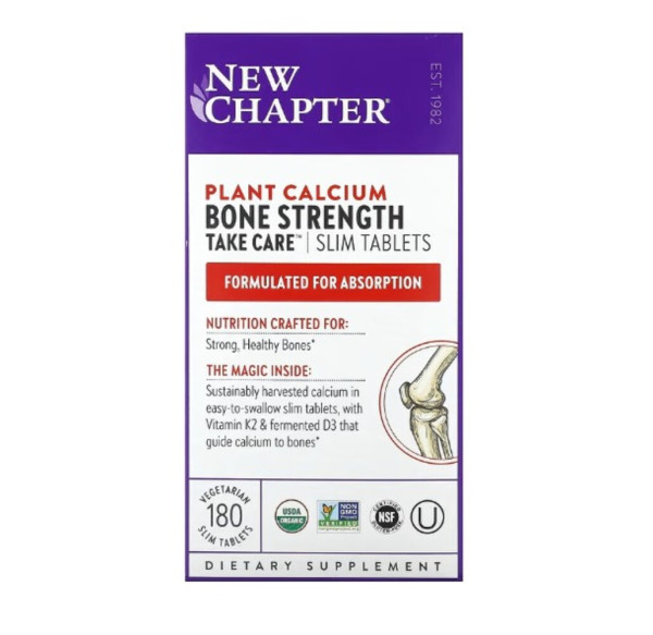 New Chapter, Plant Calcium, Bone Strength Take Care, 180 Vegetarian Slim Tablets
