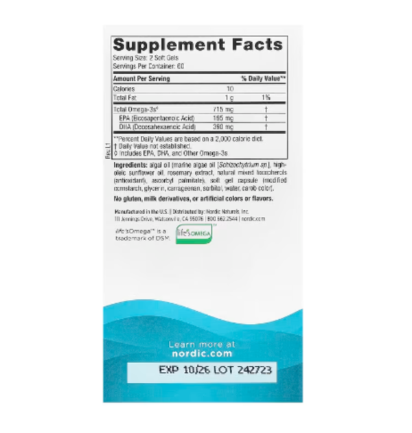 Nordic Naturals, Algae Omega, 715 mg, 120 Soft Gels
