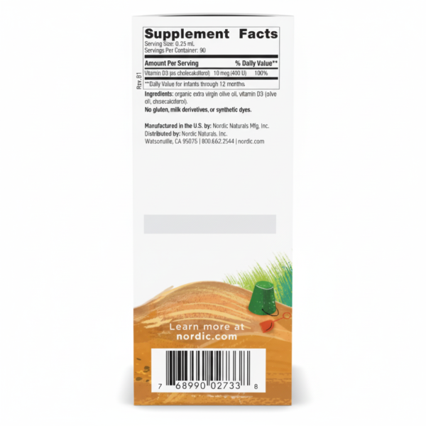Nordic Naturals Baby’s Vitamin D3 0.76 oz 22.5 ml