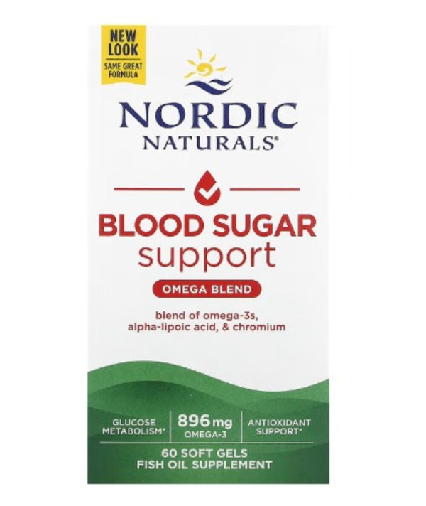 Nordic Naturals, Blood Sugar Support, Omega Blend, 896 mg, 60 Soft Gels (448 mg per Soft Gel)