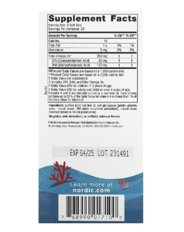 Nordic Naturals, Children's DHA, Ages 3-6, Strawberry, 90 Mini Chewable Soft Gels