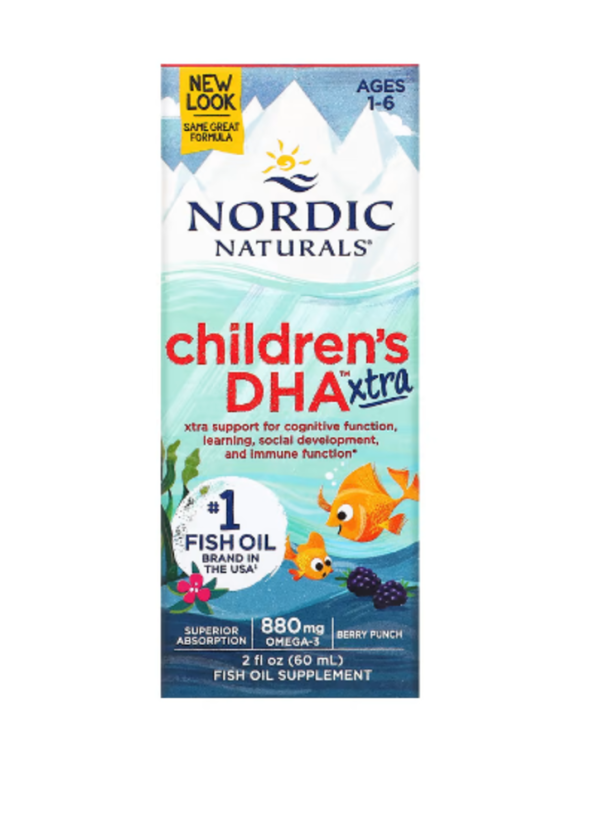 Nordic Naturals, Children's DHA Xtra, Ages 1-6, Berry Punch, 880 mg, 2 fl oz (60 ml)