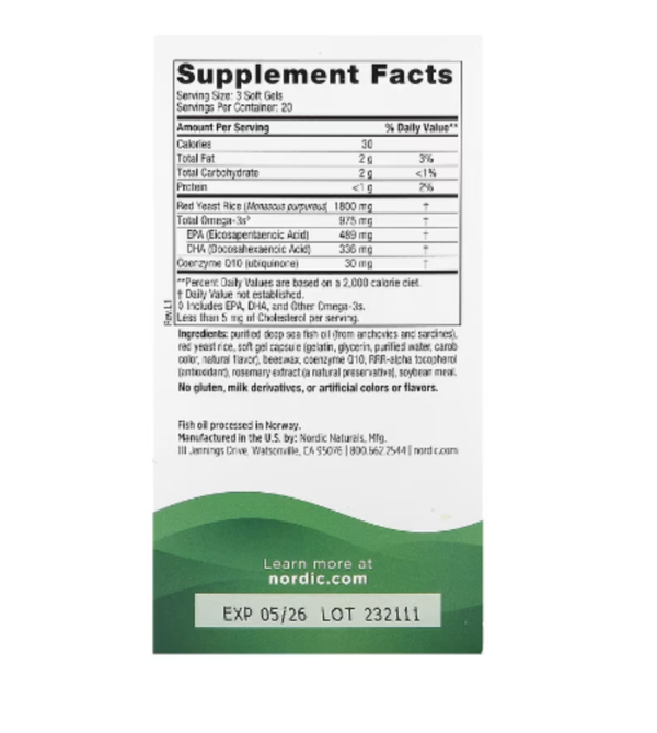 Nordic Naturals, Cholesterol Support, Omega Blend, 975 mg, 60 Soft Gels (325 mg Per Soft Gel)