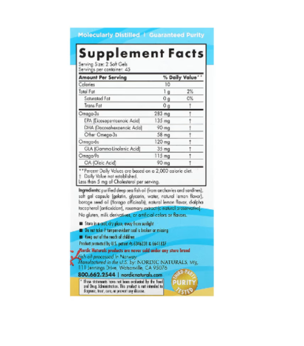 Nordic Naturals, Complete Omega Junior, Ages 6-12, Lemon, 90 Mini Soft Gels