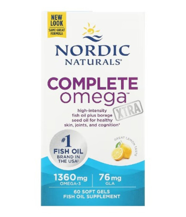 Nordic Naturals, Complete Omega Xtra, Lemon, 1,360 mg, 60 Soft Gels (680 mg per Soft Gel)