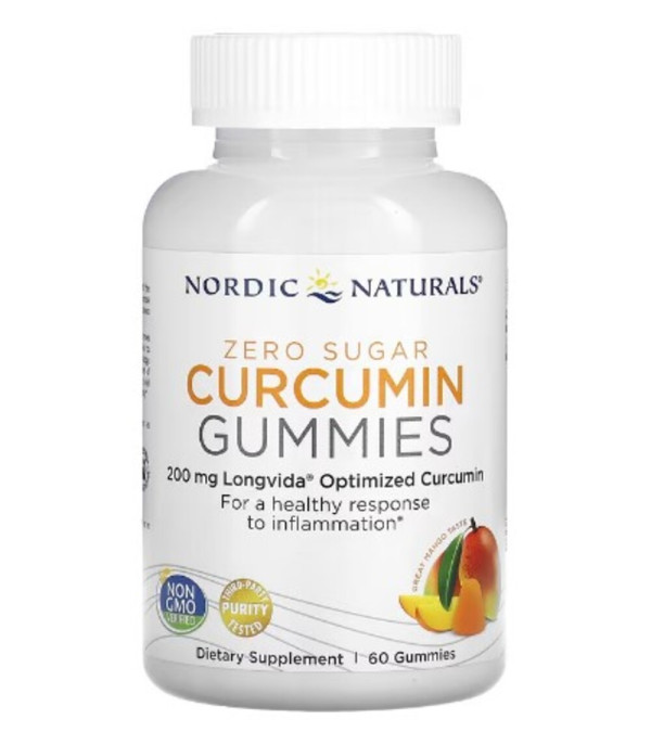 Nordic Naturals, Curcumin Gummies, Mango, 200 mg, 60 Gummies (100 mg per Gummy)