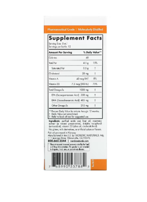 Nordic Naturals, DHA Infant with Vitamin D3, 2 fl oz (60 ml)