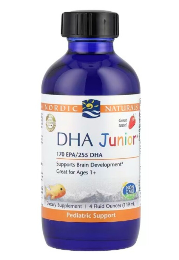 Nordic Naturals, DHA Junior,® Ages 1+, Strawberry, 4 fl oz (119 ml)