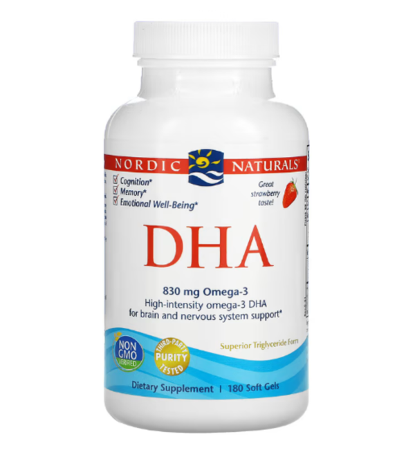 Nordic Naturals, DHA, Strawberry, 180 Soft Gels