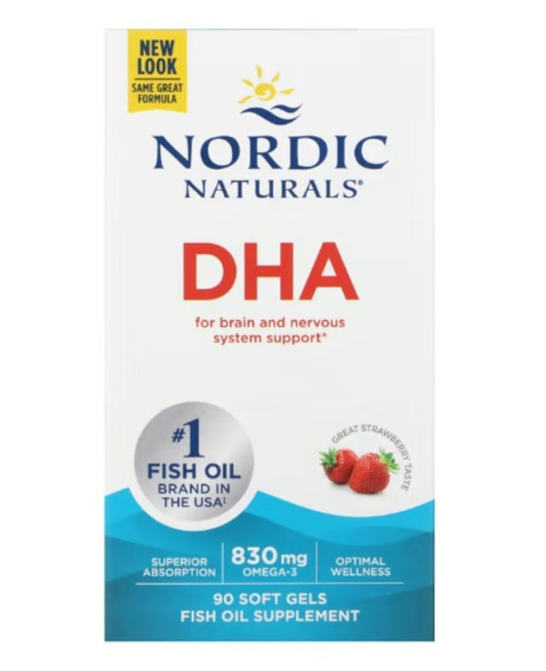 Nordic Naturals, DHA, Strawberry, 90 Soft Gels
