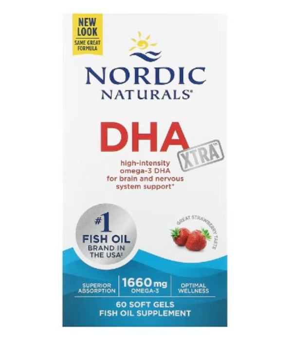 Nordic Naturals, DHA Xtra, Strawberry, 60 Soft Gels