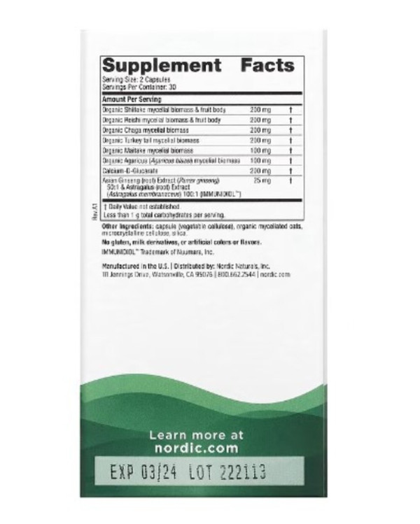 Nordic Naturals, Immune, Mushroom Complex, 60 Capsules