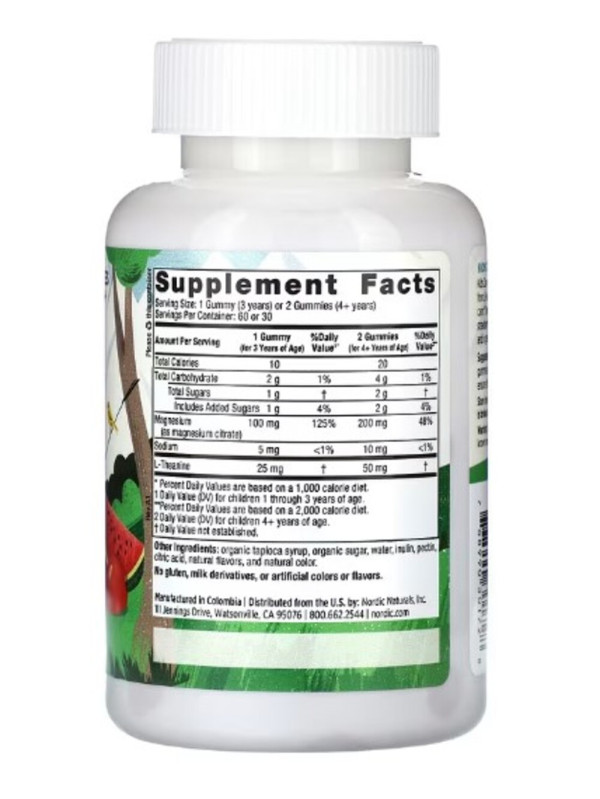 Nordic Naturals, Kids Calm Gummies, Ages 3+, Strawberry Watermelon, 60 Gummies