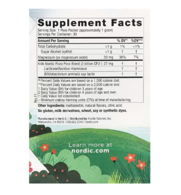 Nordic Naturals, Kids Probiotic Pixies, Ages 3+, Mixed Berry, 30 Packets, 0.035 oz (1 g) Each