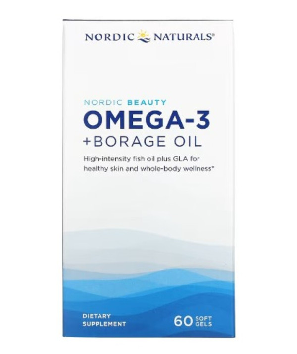 Nordic Naturals, Nordic Beauty, Omega-3 + Borage Oil, 60 Softgels