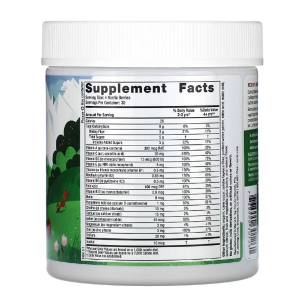 Nordic Naturals, Nordic Berries Multivitamin Gummies, Ages 3+, Cherry Berry, 120 Gummy Berries