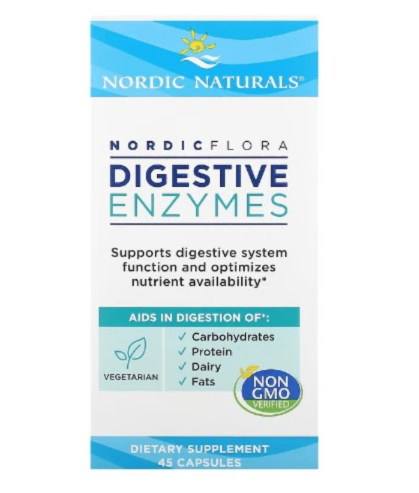 Nordic Naturals, Nordic Flora Digestive Enzymes, 45 Capsules