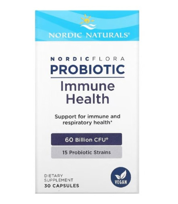 Nordic Naturals, Nordic Flora Probiotic, Immune Health, 60 Billion CFU, 30 Capsules