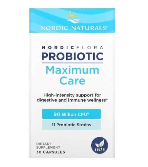 Nordic Naturals, Nordic Flora Probiotic, Maximum Care, 90 Billion CFU, 30 Capsules