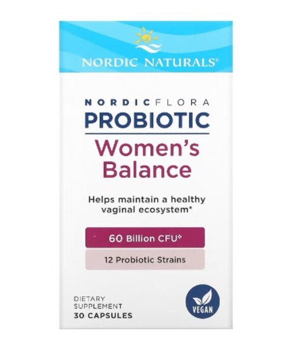 Nordic Naturals, Nordic Flora Probiotic, Women's Balance, 60 Billion CFU, 30 Capsules