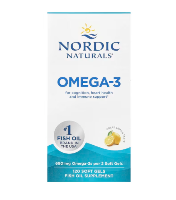 Nordic Naturals, Omega-3, Lemon, 690 mg, 120 Soft Gels (345 mg per Soft Gel)