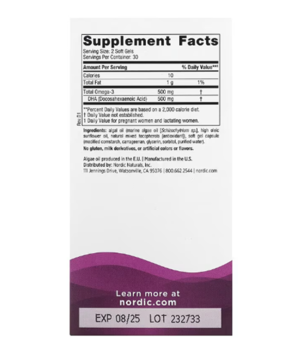 Nordic Naturals, Prenatal DHA, 500 mg, 60 Soft Gels (250 mg per Soft Gel)