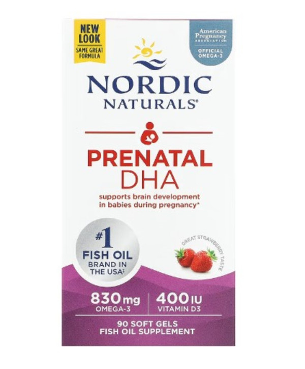 Nordic Naturals, Prenatal DHA, Strawberry, 90 Soft Gels