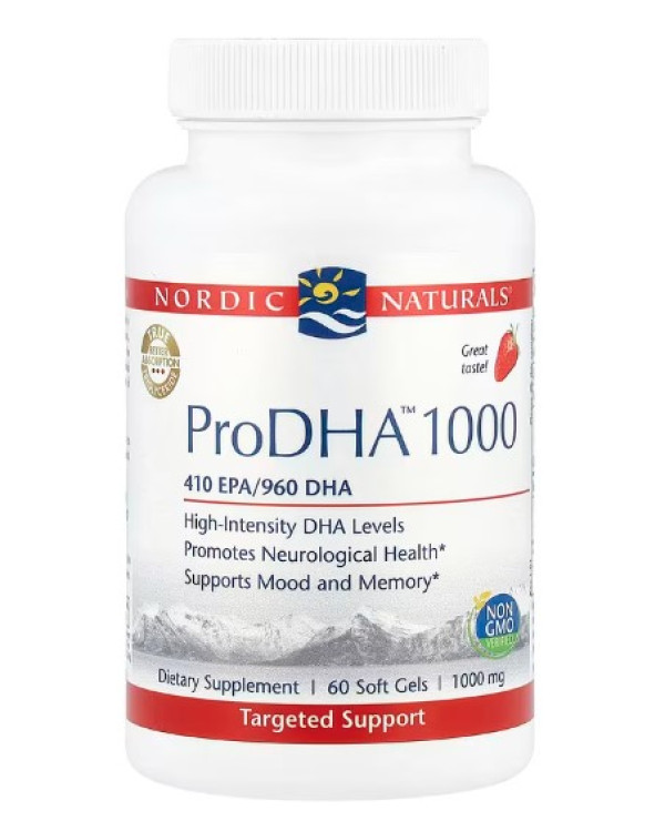 Nordic Naturals, ProDHA 1000, Strawberry, 1,000 mg, 60 Softgels