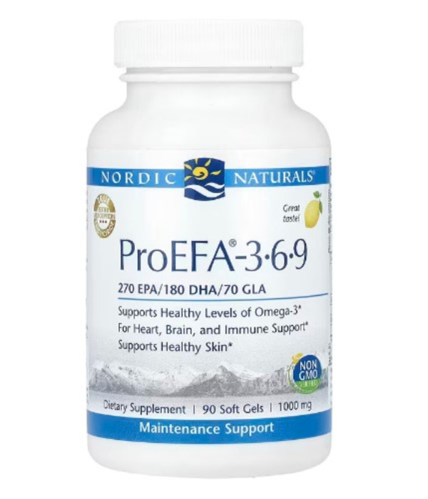 Nordic Naturals, ProEFA-3-6-9, Lemon, 1,000 mg, 90 Soft Gels