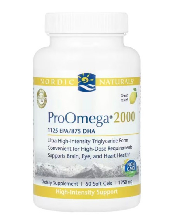 Nordic Naturals, ProOmega® 2000, Lemon, 1,250 mg, 60 Soft Gels (625 mg per Soft Gel)