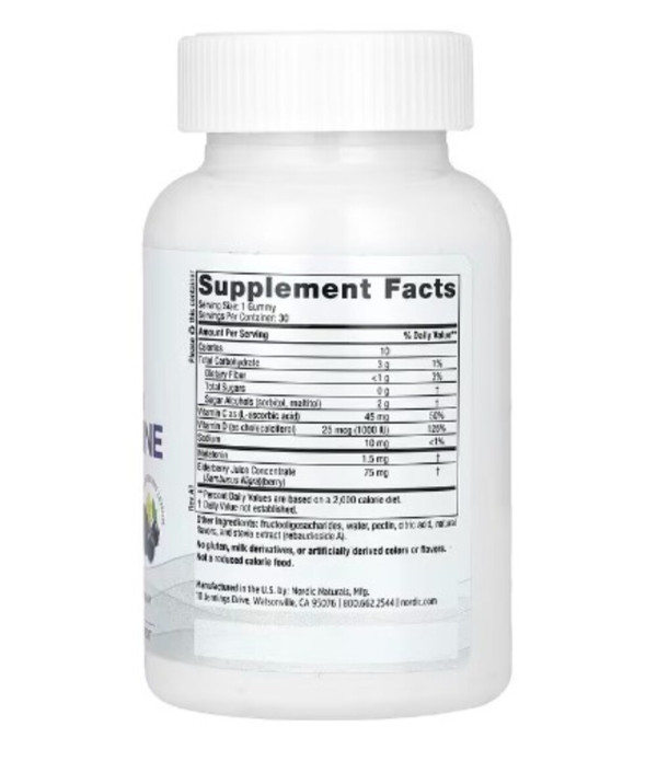 Nordic Naturals, Sleep + Immune Gummies, Zero Sugar, Elderberry Lemon, 30 Gummies