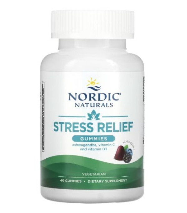 Nordic Naturals, Stress Relief Gummies, Mixed Berry, 40 Gummies