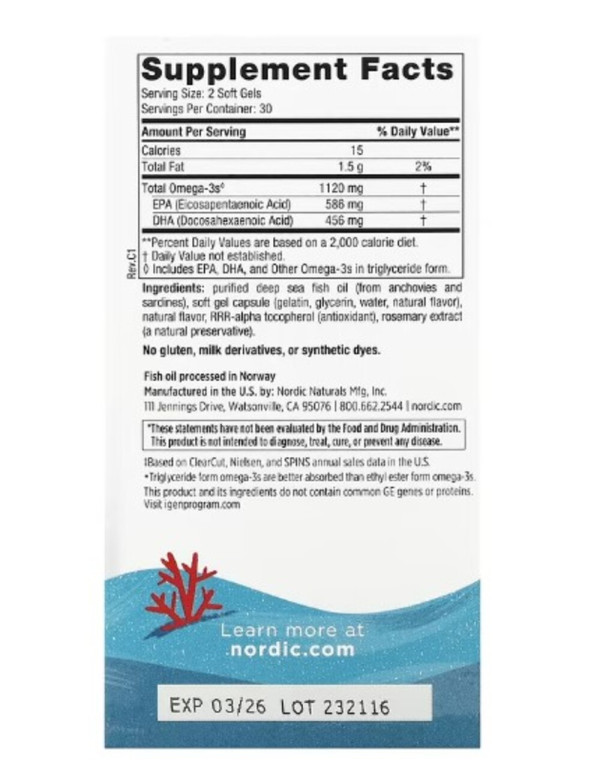 Nordic Naturals, Teen, Ultimate Omega 2X, Ages 12+, Strawberry, 60 Mini Soft Gels